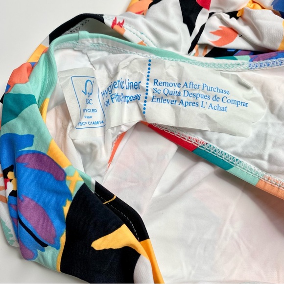 Anne Cole Modern Blooms Twist Front Shirred One Piece Swimsuit Size 14 - Picture 12 of 13